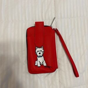 Red Dog Print Wristlet